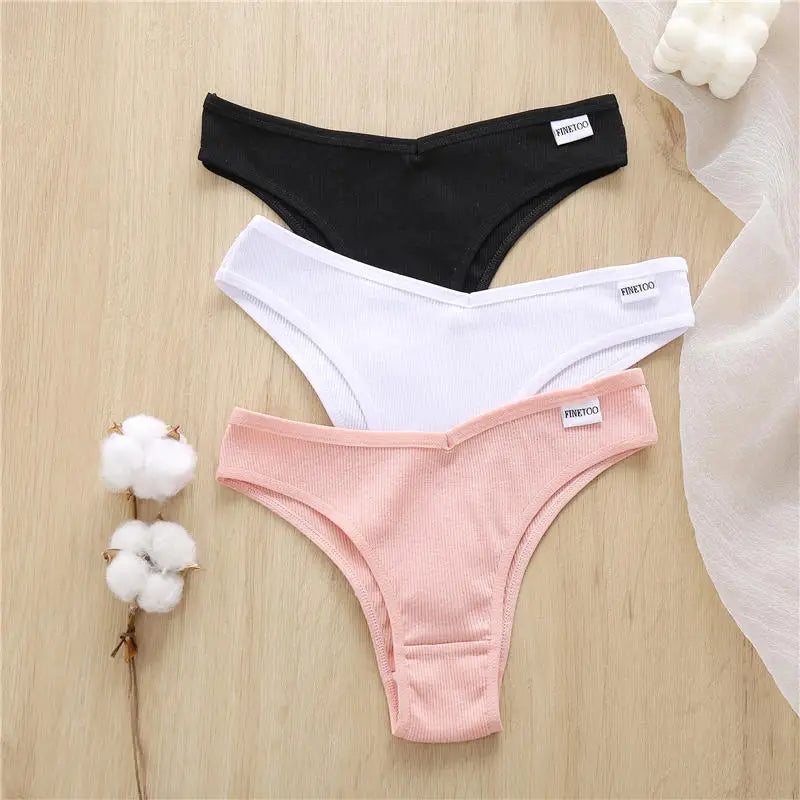 3Pcs/Set lingerie Algodão, Calcinhas sexy de Cintura Baixa Feminina Sem Costura Respiráveis