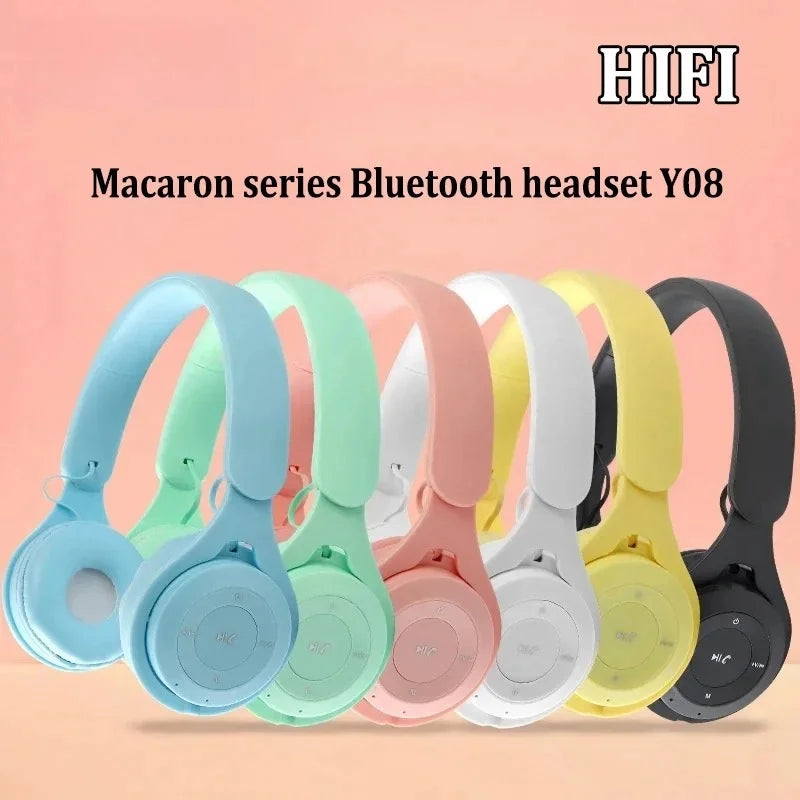 Fones de Ouvido Bluetooth Sem Fio Y08 Macaron