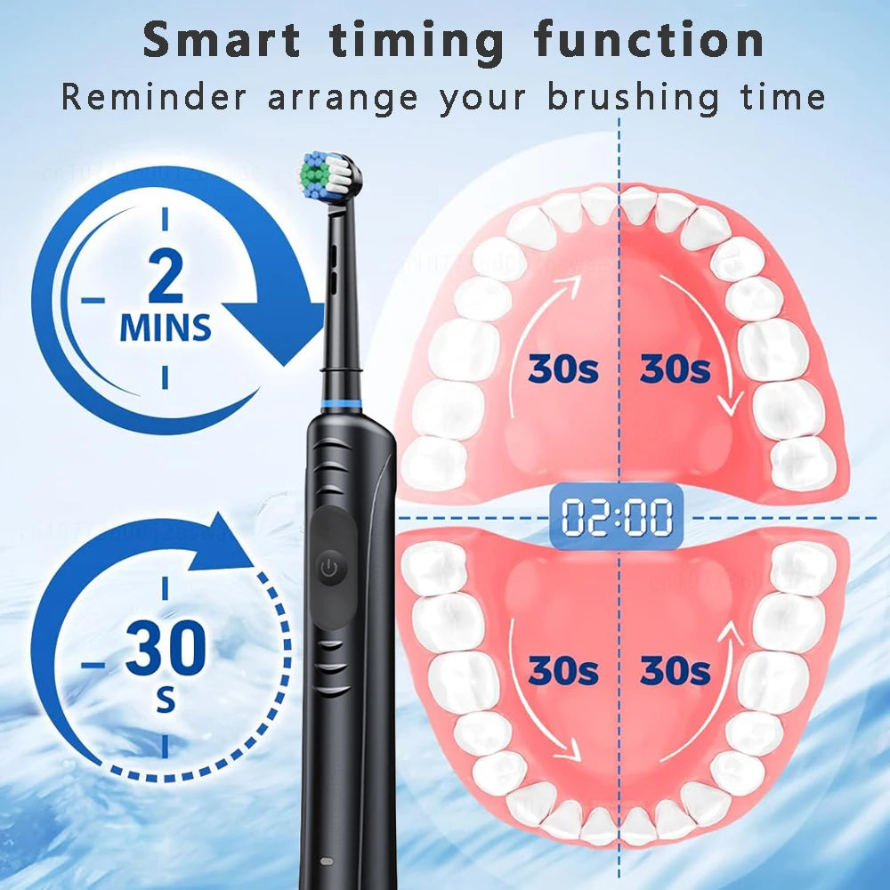 Escova de Dentes Elétrica Rotativa para Adultos